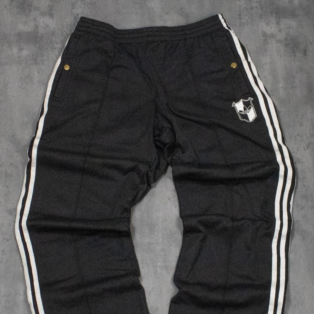 Y2K 00's Adidas 3 Stripped Baggy Relax Fit Wide Legged Parachute Black Pant's - Picture 4 of 7